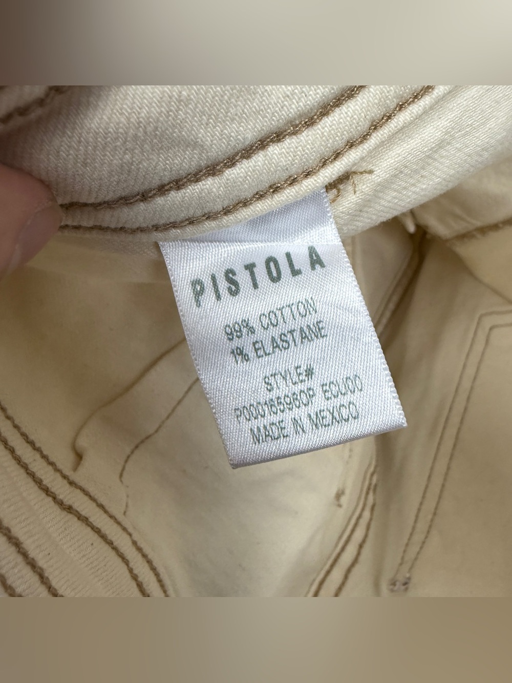 Anthropologie Pistola Penny Utility Ecru White Beige Wide Jeans - Picture 5 of 5